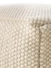 Handmade Wool Pouf Rocco White 55x55x30 cm