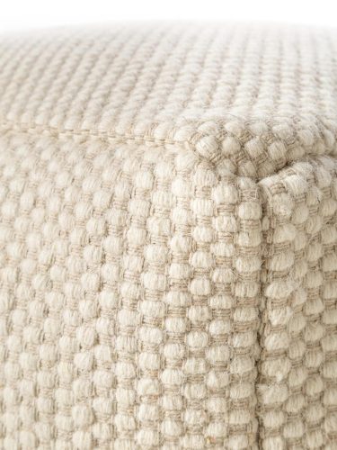 Handmade Wool Pouf Rocco White 55x55x30 cm