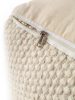 Handmade Wool Pouf Rocco White 55x55x30 cm