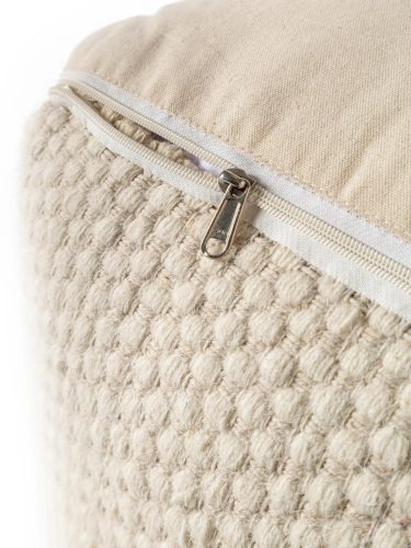 Handmade Wool Pouf Rocco White 55x55x30 cm