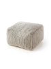 Handmade Wool Pouf Rocco Beige/Black 55x55x30 cm