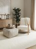 Handmade Wool Pouf Rocco Beige/Black 55x55x30 cm