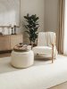 Handmade Wool Pouf Rocco White 55x55x30 cm