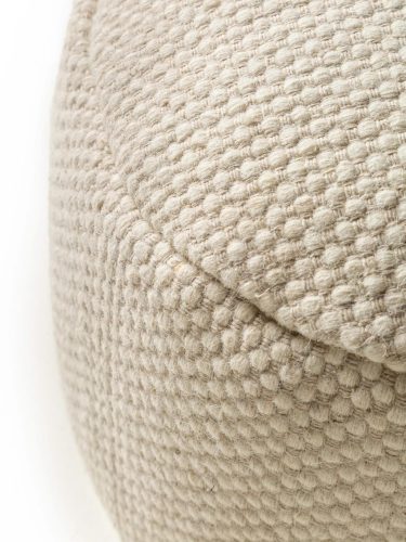 Handmade Wool Pouf Rocco White 55x55x30 cm