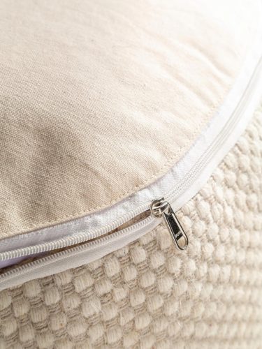 Handmade Wool Pouf Rocco White 55x55x30 cm