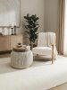 Handmade Wool Pouf Rocco Beige/Black 55x55x30 cm
