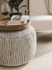 Handmade Wool Pouf Rocco Beige/Black 55x55x30 cm