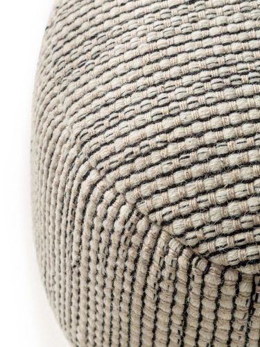 Handmade Wool Pouf Rocco Beige/Black 55x55x30 cm