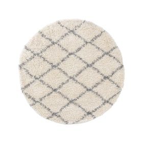 Shaggy rug Soho Cream ø 120 cm round