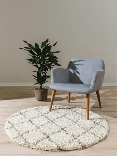 Shaggy rug Soho Cream ø 120 cm round