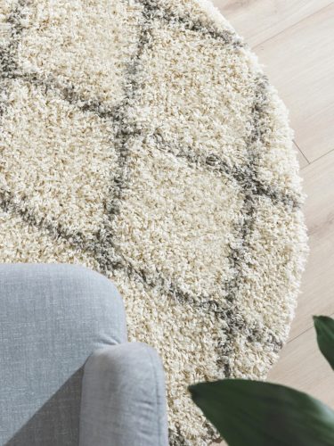Shaggy rug Soho Cream ø 120 cm round