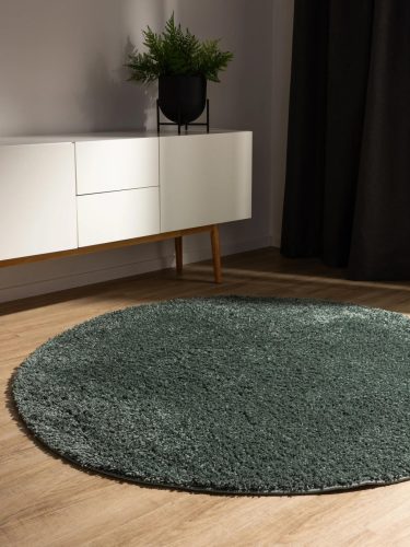 Washable Shaggy Rug Soho Light Green ø 80 cm round