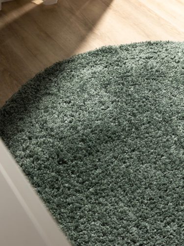 Washable Shaggy Rug Soho Light Green ø 80 cm round