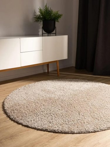Washable Shaggy Rug Soho Beige ø 80 cm round