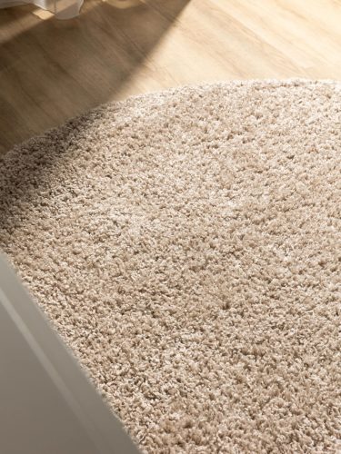 Washable Shaggy Rug Soho Beige ø 80 cm round