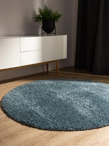 Washable Shaggy Rug Soho Blue ø 200 cm round