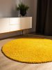 Washable Shaggy Rug Soho Yellow ø 200 cm round