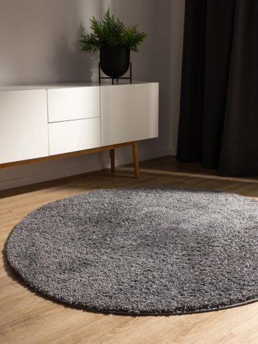 Washable Shaggy Rug Soho Grey ø 120 cm round