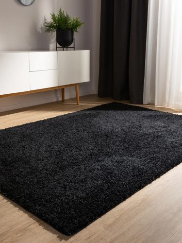 Washable Shaggy Rug Soho Black 60x120 cm