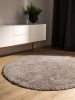 Washable Shaggy Rug Soho Taupe ø 80 cm round
