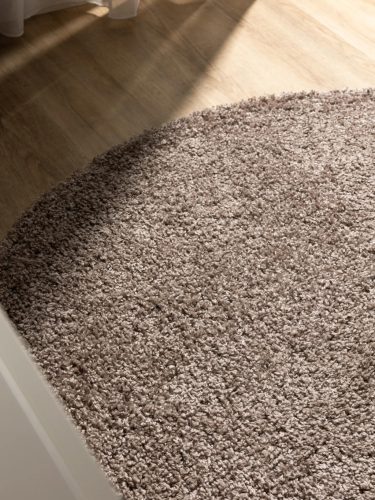 Washable Shaggy Rug Soho Taupe ø 80 cm round