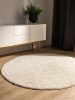 Washable Shaggy Rug Soho Cream ø 160 cm round