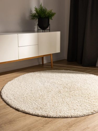 Washable Shaggy Rug Soho Cream ø 160 cm round