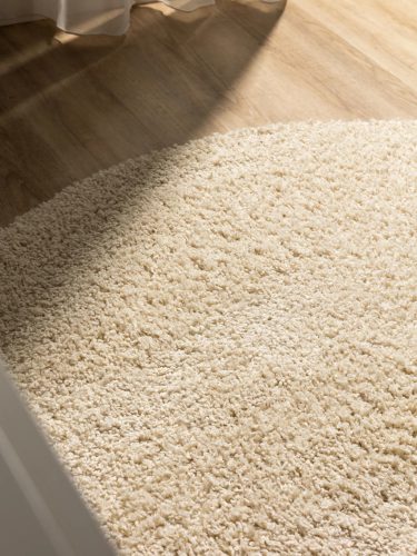 Washable Shaggy Rug Soho Cream ø 80 cm round