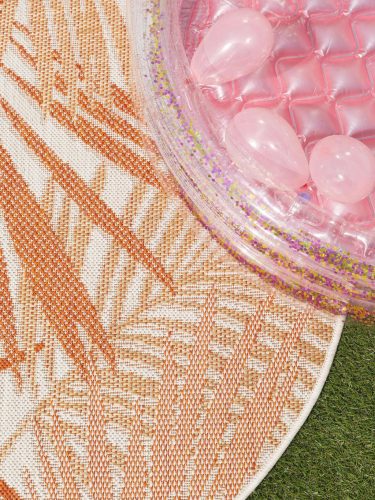 In- & Outdoor Round Rug Cleo Orange ø 150 cm round