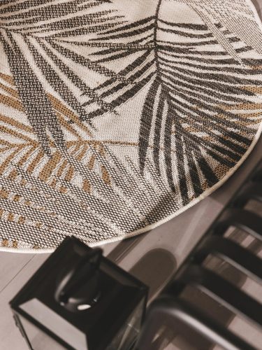 In- & Outdoor Round Rug Cleo Black ø 120 cm round