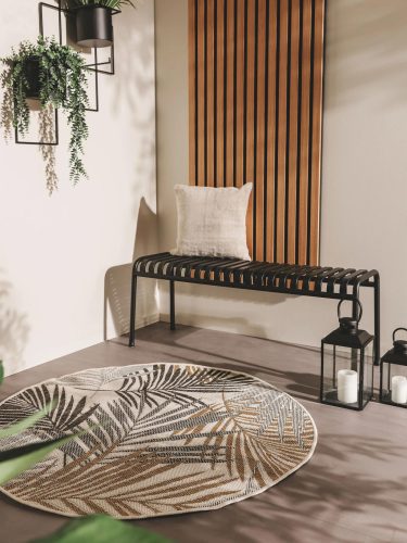 In- & Outdoor Round Rug Cleo Black ø 150 cm round