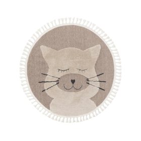 Kids rug Momo Beige ø 120 cm round