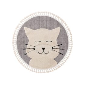 Kids rug Momo Grey ø 120 cm round