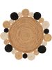 Jute Rug Jutta Light Brown/Black ø 120 cm round