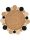 Jute Rug Jutta Light Brown/Black ø 120 cm round
