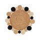 Jute Rug Jutta Light Brown/Black ø 120 cm round