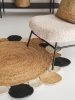 Jute Rug Jutta Light Brown/Black ø 120 cm round