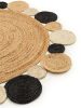 Jute Rug Jutta Light Brown/Black ø 120 cm round