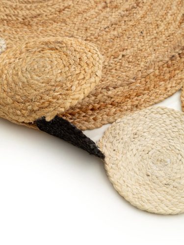 Jute Rug Jutta Light Brown/Black ø 120 cm round