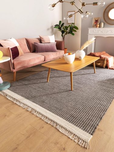 Wool Rug Kim Black/White 160x230 cm