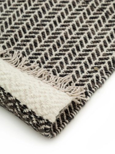 Wool Runner Kim Black/White 70x200 cm