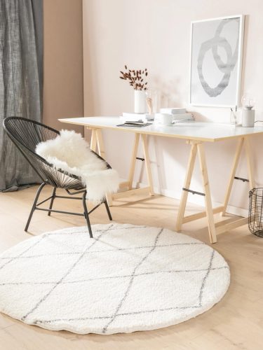 Shaggy Round Rug Benno Cream ø 160 cm round