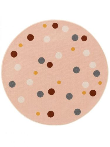 Gyerekszőnyeg Juno Multicolour/Pink o 120 cm kerek