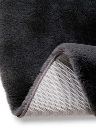 Fur Rug Dave Charcoal ø 120 cm round
