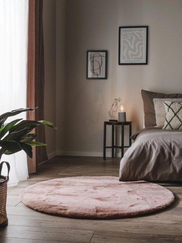 Fur Rug Dave Rose ø 80 cm round