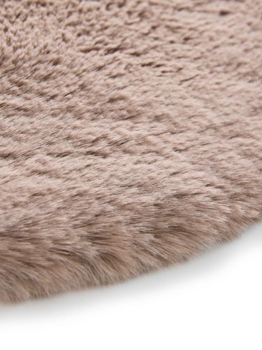 Fur Rug Dave Taupe ø 120 cm round