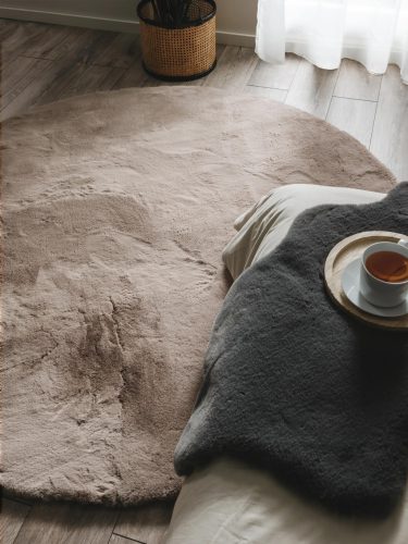 Fur Rug Dave Taupe ø 180 cm rund