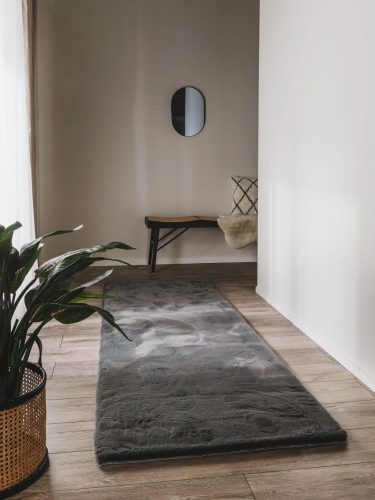 Fur Rug Dave Charcoal 80x240 cm