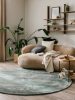 Viscose Rug Round Nela Light Green ø 120 cm round
