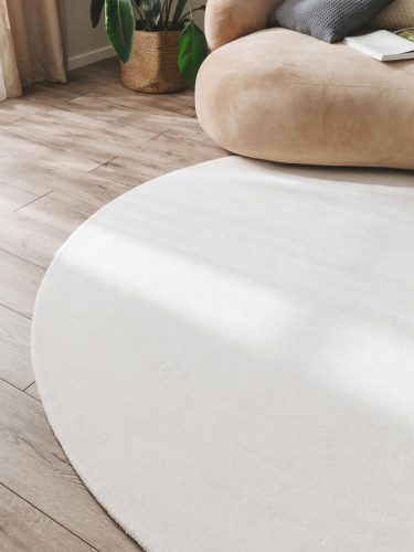 Viscose Rug Round Nela Ivory ø 120 cm round